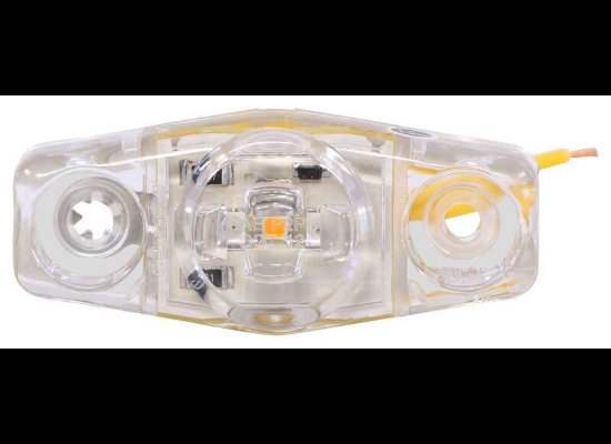 MINI AMBER LED CLEARANCE OR SIDE MARKER LIGHT, 3 DIODE, CLEAR LENS 2-1/2"Lx1-1/8"W