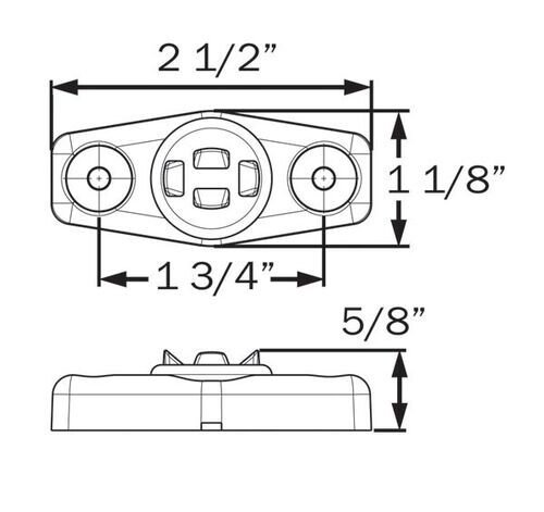 MINI AMBER LED CLEARANCE OR SIDE MARKER LIGHT, 3 DIODE, CLEAR LENS 2-1/2"Lx1-1/8"W