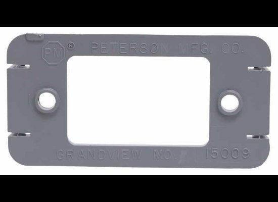 MOUNTING BRACKET FOR 2-1/2" TRAILER LIGHTS, GRAY, OPEN BACK, SURFACE MOUNT, WITH GASKET