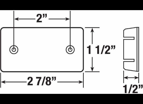 MOUNTING BRACKET FOR 2-1/2" TRAILER LIGHTS, GRAY, OPEN BACK, SURFACE MOUNT, WITH GASKET