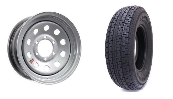 225/75R15 SPARE TIRE - SILVER MOD 6 LUG 6X5.5 6 ON 5.5 , LRE - GRANDFORCE