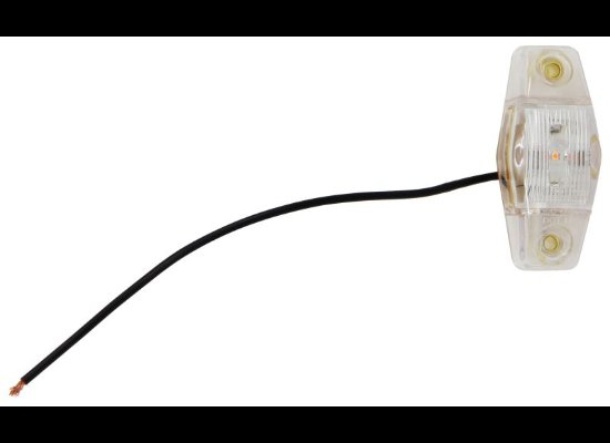 MINI AMBER LED CLEARANCE OR SIDE MARKER LIGHT, 1 DIODE, CLEAR LENS 2-1/2"Lx1-1/8"W