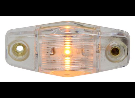 MINI AMBER LED CLEARANCE OR SIDE MARKER LIGHT, 1 DIODE, CLEAR LENS 2-1/2"Lx1-1/8"W