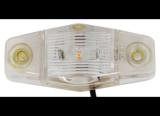 MINI AMBER LED CLEARANCE OR SIDE MARKER LIGHT, 1 DIODE, CLEAR LENS 2-1/2"Lx1-1/8"W