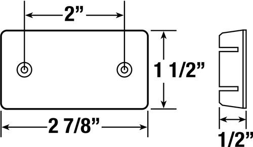 MOUNTING BRACKET FOR 2-1/2" TRAILER LIGHTS, BLACK, OPEN BACK, SURFACE MOUNT, WITH GASKET