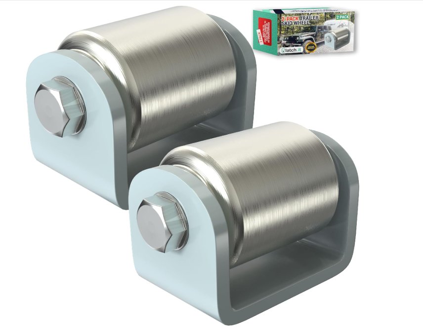 2" WELD ON TRAILER SKID WHEELS, HD ROLLER, STEEL WHEEL, - 2 PACK