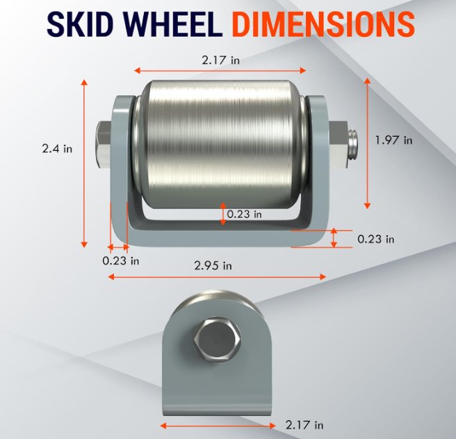 2" WELD ON TRAILER SKID WHEELS, HD ROLLER, STEEL WHEEL, - 2 PACK