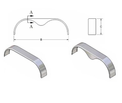 9"X66" SMOOTH ALUM. FENDER W/ TEARDROP