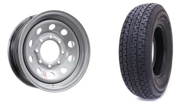 235/80R16 SPARE TIRE - SILVER MOD 8 LUG 8X6.5 LRE - GRANDFORCE