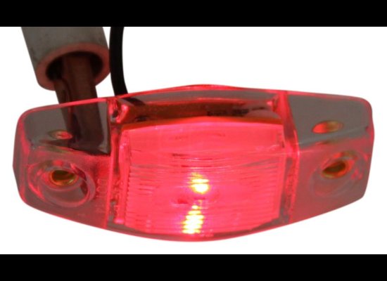 MINI RED LED CLEARANCE OR SIDE MARKER LIGHT, 1 DIODE, CLEAR LENS 2-1/2"Lx1-1/8"W