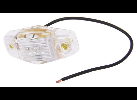 MINI RED LED CLEARANCE OR SIDE MARKER LIGHT, 1 DIODE, CLEAR LENS 2-1/2"Lx1-1/8"W