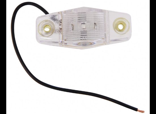 MINI RED LED CLEARANCE OR SIDE MARKER LIGHT, 1 DIODE, CLEAR LENS 2-1/2"Lx1-1/8"W