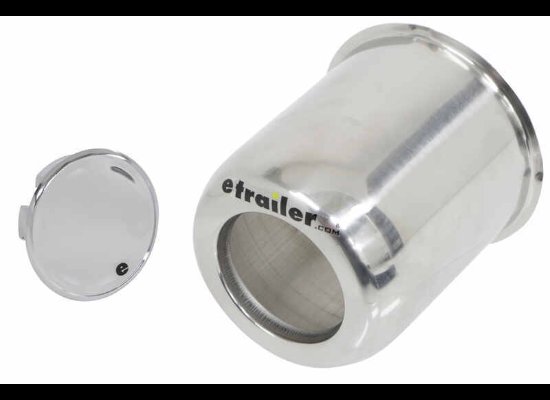 LIONSHEAD TRAILER WHEEL CENTER CAP WITH SNAP IN PLUG - 3.19" PILOT - STAINLESS STEEL