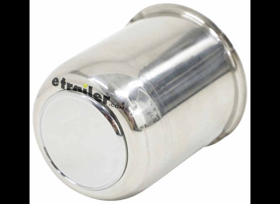 LIONSHEAD TRAILER WHEEL CENTER CAP WITH SNAP IN PLUG - 3.19" PILOT - STAINLESS STEEL