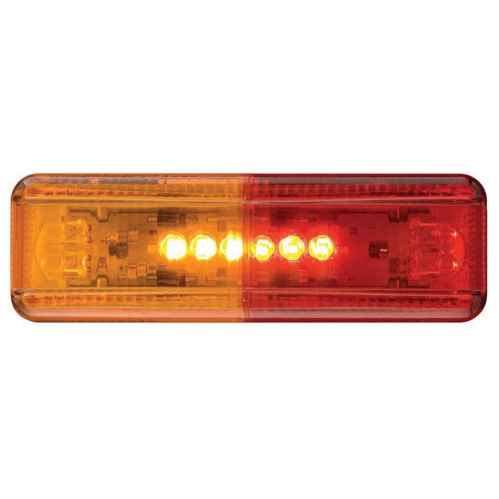OPTRONICS LED FENDER MARKER LIGHT 4" RED / AMBER 10 DIODE THINLINE P2