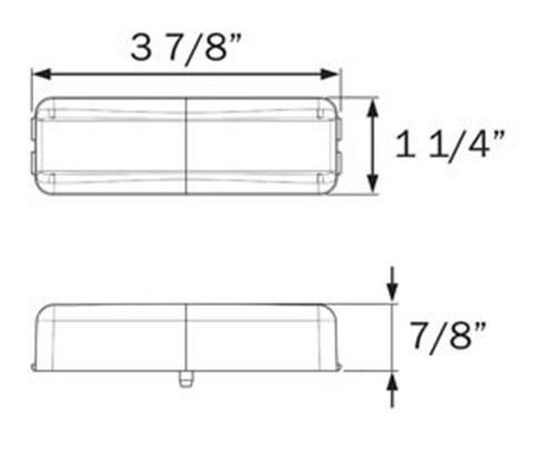 LED TRAILER FENDER LIGHT - 2 DIODES, AMBER AND RED LENS, CLEARANCE / MARKER 4" X 1"
