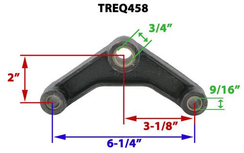 EQ-458 CURVED EQUALIZER FOR 1-3/4" DOUBE EYE SPRING, 6-1/4" LONG , 3/4" CENTER HOLE