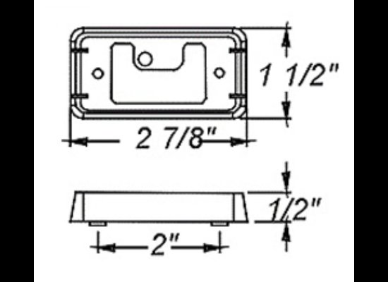 MOUNTING BRACKET FOR 2-1/2" TRAILER LIGHTS, BLACK, SELF GROUNDING, SURFACE MOUNT, WITH GASKET