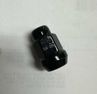 1/2"-20 60* BLACK LUG WHEEL NUT CLOSED END, ACORN WHEEL NUT 1.40" TALL