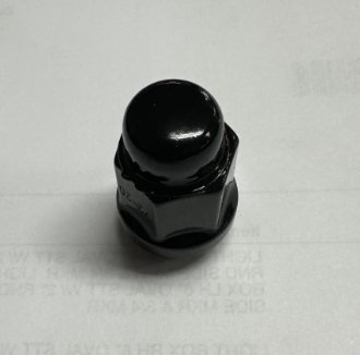 1/2"-20 60* BLACK LUG WHEEL NUT CLOSED END, ACORN WHEEL NUT 1.40" TALL