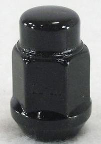 1/2"-20 60* BLACK LUG WHEEL NUT CLOSED END, ACORN WHEEL NUT 1.40" TALL