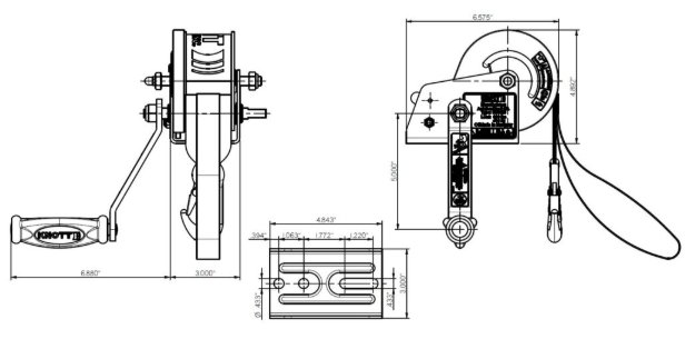 TRITON PWC HAND WINCH 900lbs - PERSONAL WATERCRAFT HAND WINCH