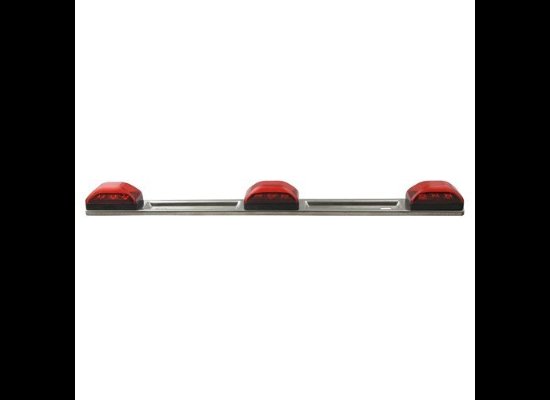 IDENTIFICATION ID CLEARANCE LIGHT BAR FOR TRAILERS OVER 80" WIDE, SUBMERSIBLE, RED, 9 LEDS