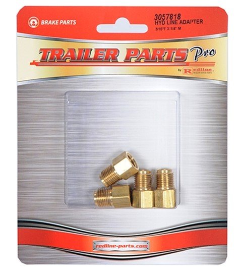 HYDRAULIC BRAKE LINE ADAPTER, 3/16" FEMALE TO 1/4" MALE - QTY 4 PER PACK