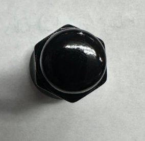 1/2"-20 60* BLACK LUG WHEEL NUT CLOSED END, ACORN WHEEL NUT 1.70" TALL