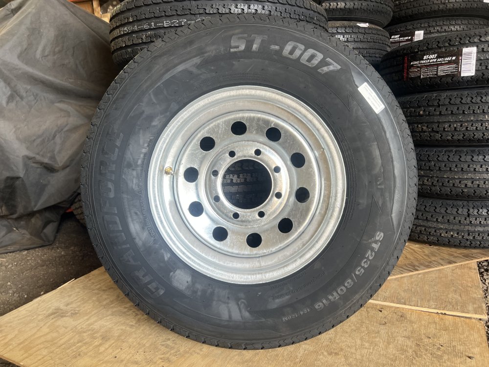 235/80R16 SPARE TIRE - GALVANIZED MOD - 8 LUG, 8X6.5, 8 ON 6.5, LRE - GRANDFORCE