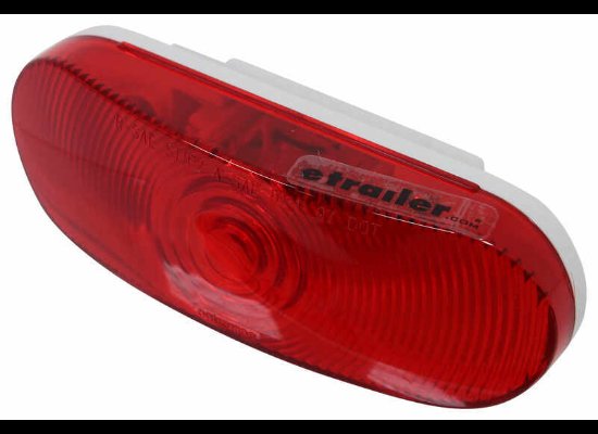 OPTRONICS TRAILER TAIL LIGHT - STOP, TURN, TAIL, SUBMERSABLE, RED LENS, OVAL