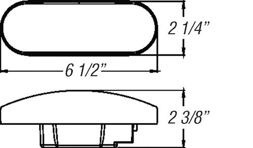 OPTRONICS TRAILER TAIL LIGHT - STOP, TURN, TAIL, SUBMERSABLE, RED LENS, OVAL