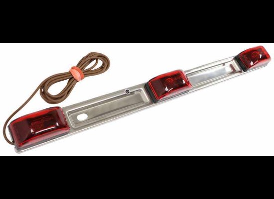 IDENTIFICATION ID CLEARANCE LIGHT BAR, TRAILERS OVER 80" WIDE, SUBMERSIBLE, RED, INCANDESCENT