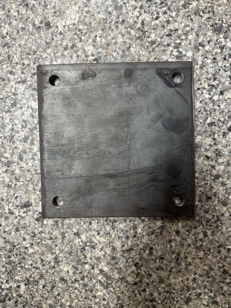 WELD ON SQUARE JACK PLATE 8" X 8" X 3/8" , 1/2" HOLES FOR BOLT ON INSTALLATION