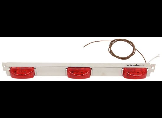 RED LED 9 DIODE IDENTIFICATION ID CLEARANCE LIGHT BAR, TRAILERS OVER 80" WIDE, SUBMERSIBLE