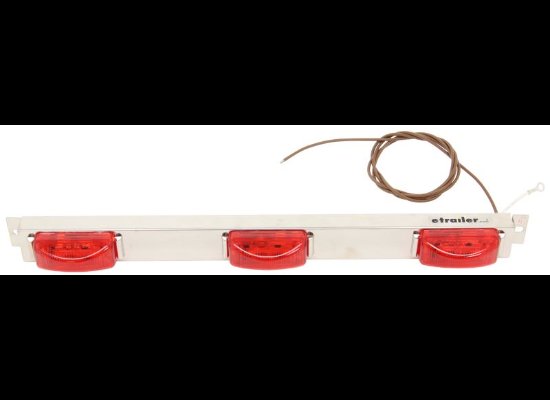 RED LED 9 DIODE IDENTIFICATION ID CLEARANCE LIGHT BAR, TRAILERS OVER 80" WIDE, SUBMERSIBLE