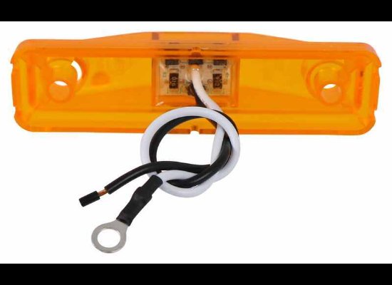 4-1/16" X 1-1/16" RECTANGLE AMBER MARKER LIGHT, 2 WIRE, 2 DIODE LED