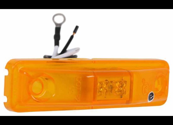 4-1/16" X 1-1/16" RECTANGLE AMBER MARKER LIGHT, 2 WIRE, 2 DIODE LED