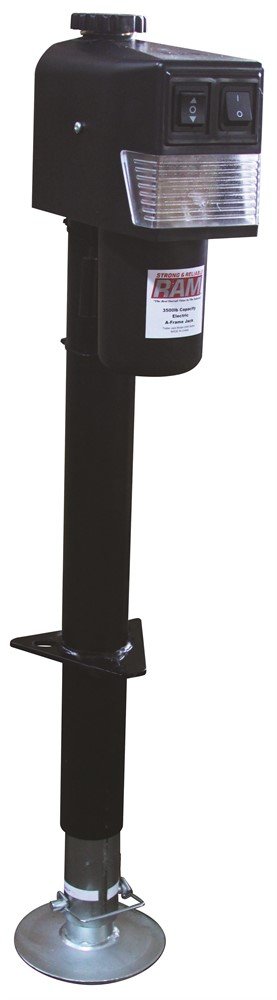 RAM A-FRAME ELECTRIC JACK, 3.5K WITH FOOTPLATE, 25-1/8" LIFT, 18" TRAVEL, BLACK