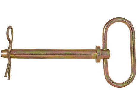 HITCH PIN 1/2" DIAMETER X 4-1/2" LENGTH, YELLOW ZINC PLATED
