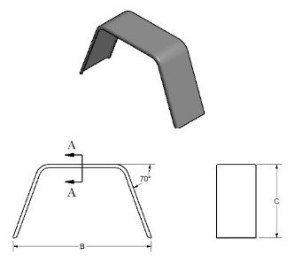 JEEP STYLE SINGLE AXLE FENDER STEEL 10"X36"X19-1/4"