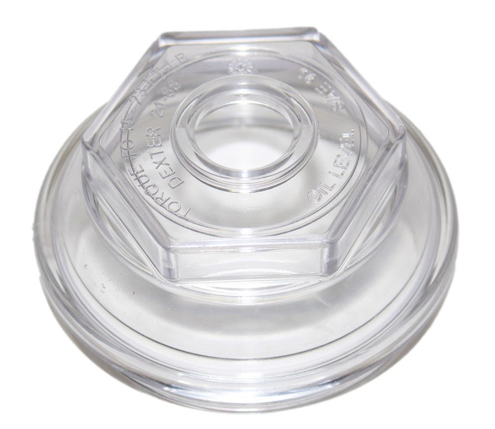 Oil Bath Cap and O-Ring Replacement Part, Threaded, Clear Lexan, 3.475" OD, For 9K And 10K