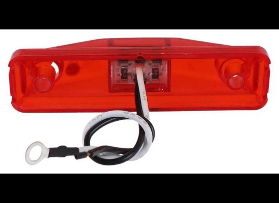 4-1/16" X 1-1/16" RECTANGLE RED MARKER LIGHT, 2 WIRE, 2 DIODE LED