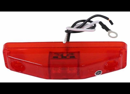 4-1/16" X 1-1/16" RECTANGLE RED MARKER LIGHT, 2 WIRE, 2 DIODE LED