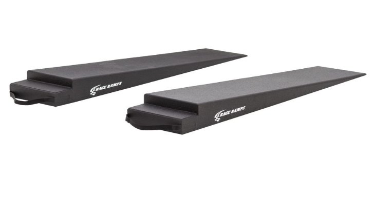 RACE RAMP - 5" H TRAILER RAMP, 4.3 DEGREE APPROACH ANGLE, NOTCH RAMP, 67"x14"x5"-2"