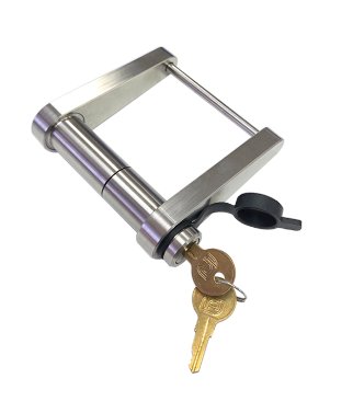 INFINITERULE TRAILER LATCH LOCK FOR DEMCO STAMPED EZ-LATCH COUPLER, 2-5/16" BALL