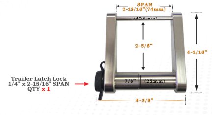 INFINITERULE TRAILER LATCH LOCK FOR DEMCO STAMPED EZ-LATCH COUPLER, 2-5/16" BALL