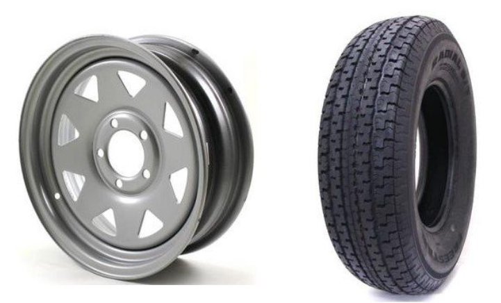 205/75R15 SPARE TIRE - SILVER SPOKE, 5 ON 4.5, 5X4.5, LRD - GRANDFORCE