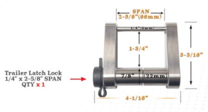 INFINITERULE TRAILER LATCH LOCK FOR DEMCO STAMPED EZ-LATCH COUPLER, 2" BALL