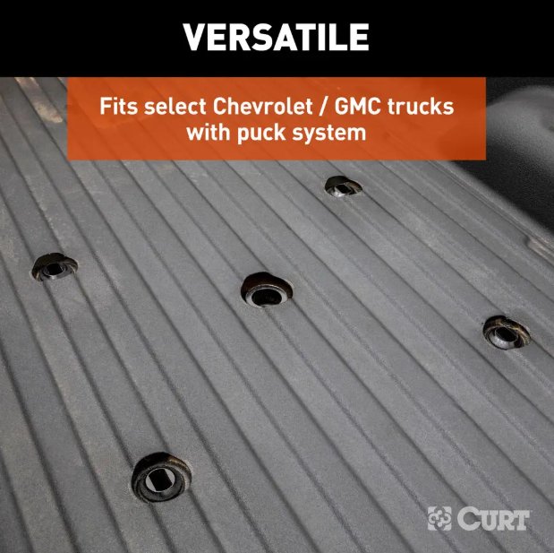 CURT PUCK SYSTEM 5TH WHEEL ADAPTER WITH RAILS, FOR SELECT CHEVY, FORD, GMC - 25K